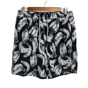 SAXX Men's Oh Buoy Stretch Volley Swim Shorts 7" M Banana Bunch Black